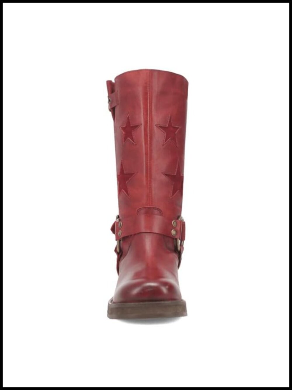 Mid Calf Western Riding Boots Vegan Leather Square Toe Chunky Heel - Picture 3 of 5